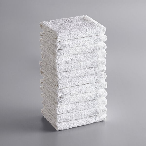 300 new white terry wiping shop towels bar mop towels 16x19 white terry 26oz 