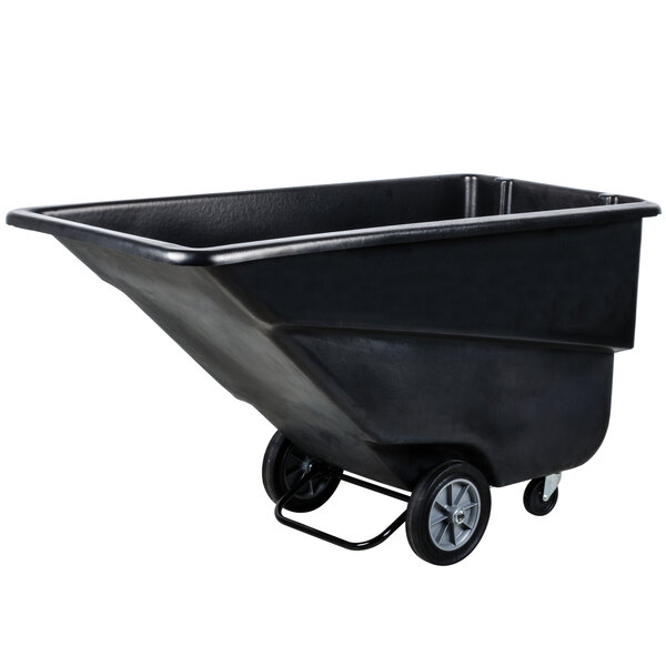 800-lb Capacity Case of 1 Continental 5833BK Black 72-1/2 Length x 33-1/2 Width x 39-1/2 Height Standard Duty 1.1 Cubic Yard Tilt Truck with Roller Bearings and Casters