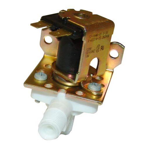 An All Points 120V water inlet valve with a black and white plastic connector.