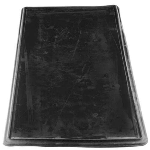 A black rectangular rubber gasket with scratches.