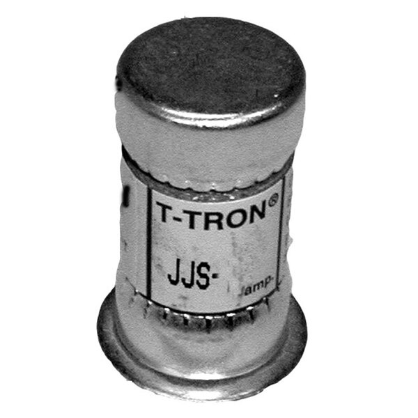 A small metal cylindrical fuse with the words "T-Tron" on it.