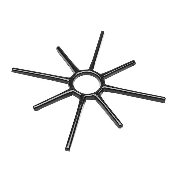 A black metal star shaped All Points cast iron spider grate.
