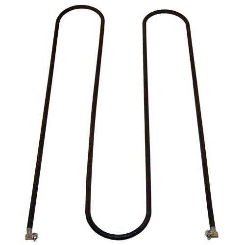 A long black rectangular heating element with black metal parts.