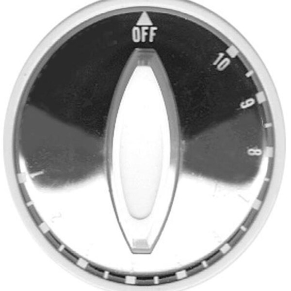 A close-up of a black and white dial with numbers and the word "Off" on it.