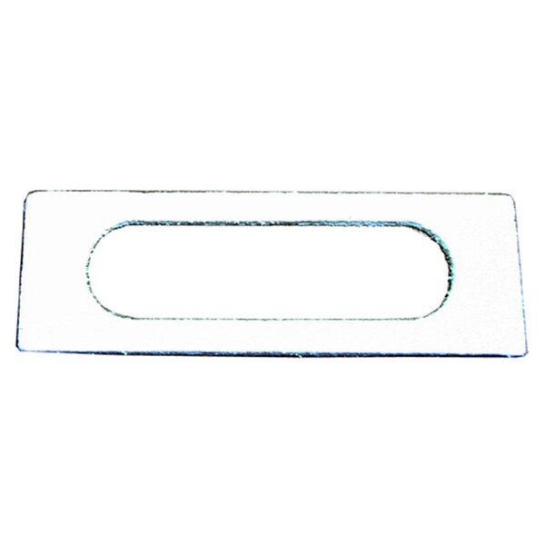 A white rectangular fiberglass gasket with a slot in the middle.
