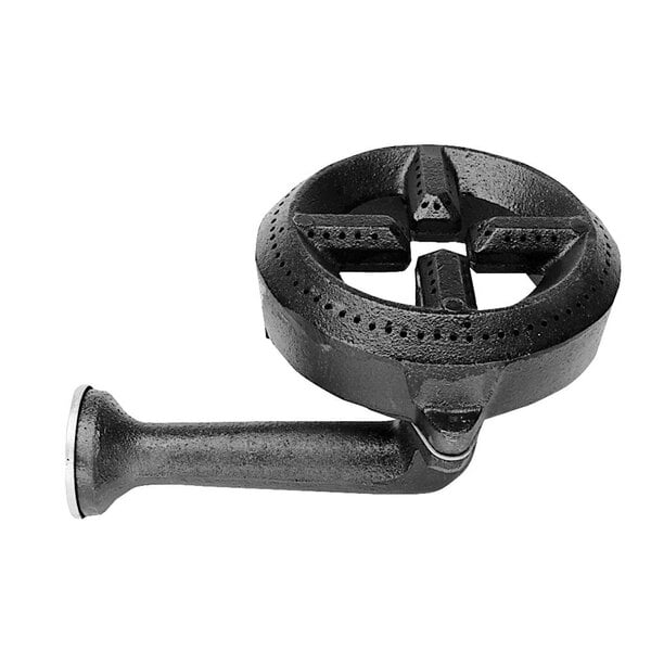 A black cast iron All Points burner assembly with a cross on it.