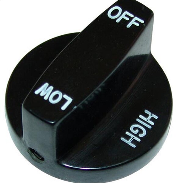 A black All Points broiler burner valve knob with white text reading "High" and "Low"