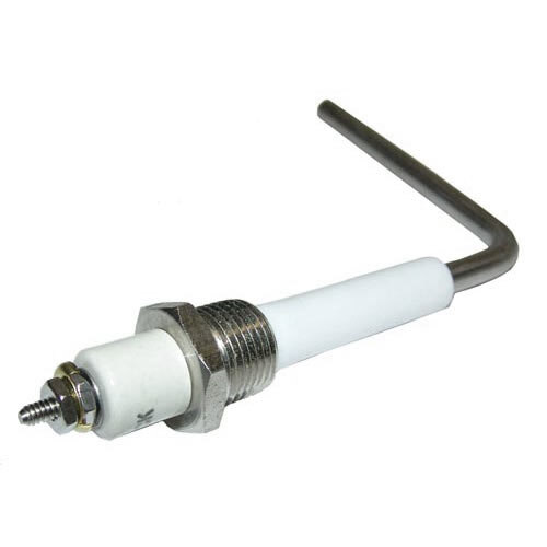 A white metal pipe with a white handle and a hexagon nut on the end.