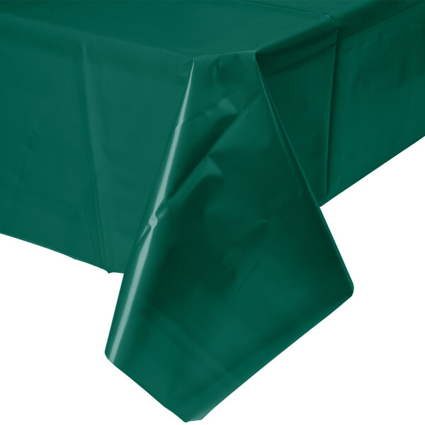 Creative Converting 723124 54" x 108" Hunter Green Disposable Plastic