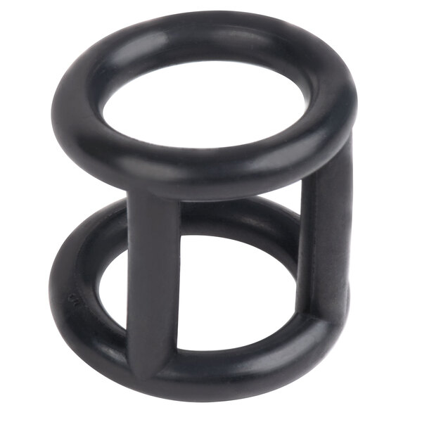 A black rubber ring with two holes.