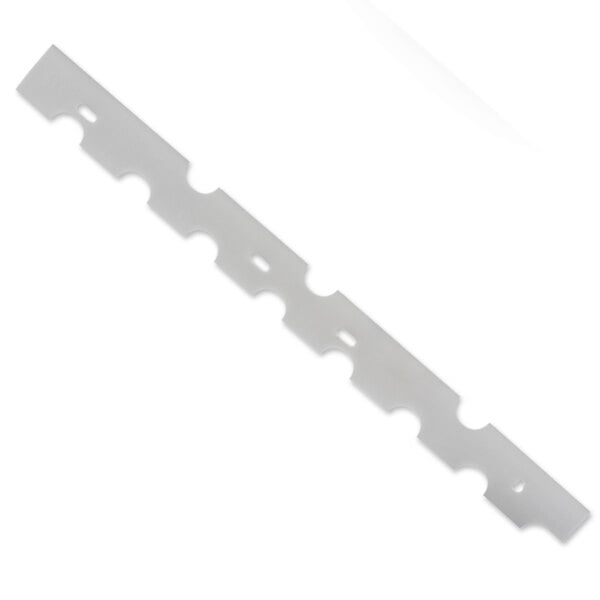 A white plastic Cornelius Blade Scraper with holes.
