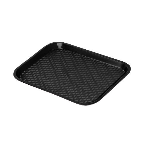 A black tray with a textured surface.
