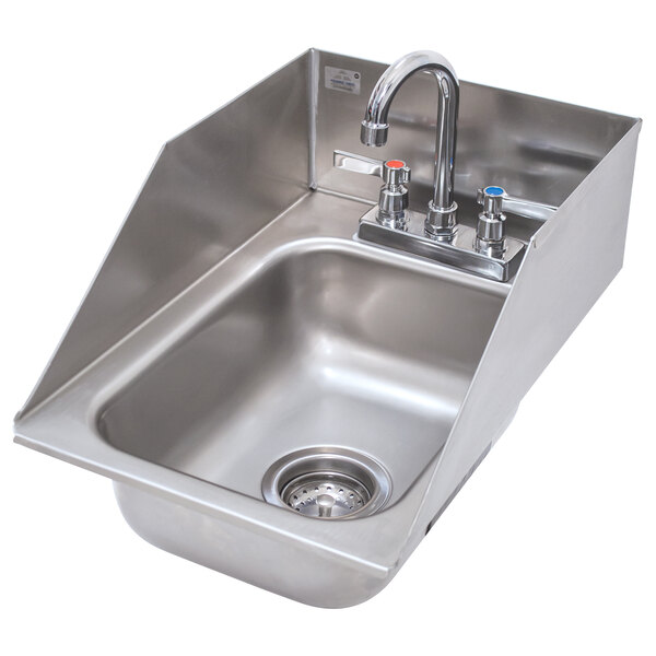 Advance Tabco DI-1-5SP Drop In Stainless Steel Sink with Side Splash 5" Deep