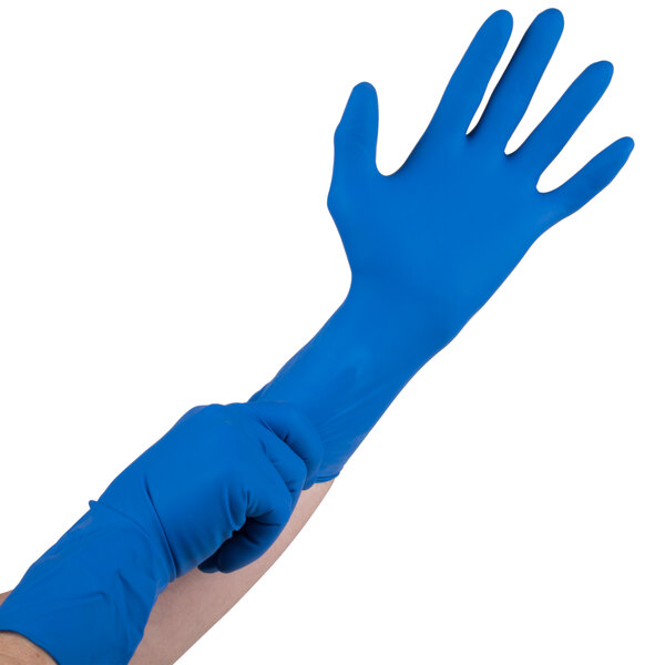 High Risk Latex Exam Gloves 15 Mil Blue 50/Box