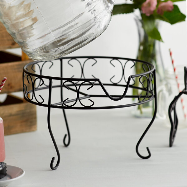 Silver Metal Drink Dispenser Stand