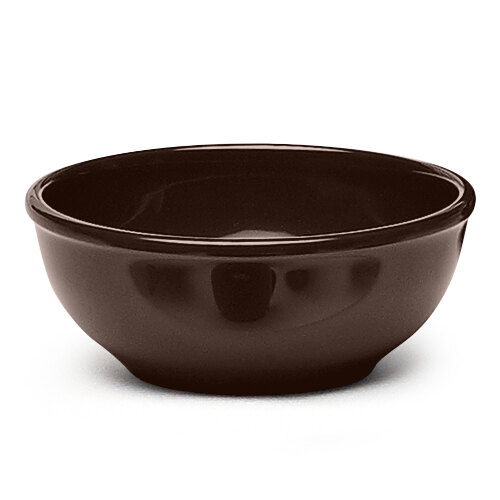 An Elite Global Solutions Urban Naturals aubergine melamine bowl on a white surface.