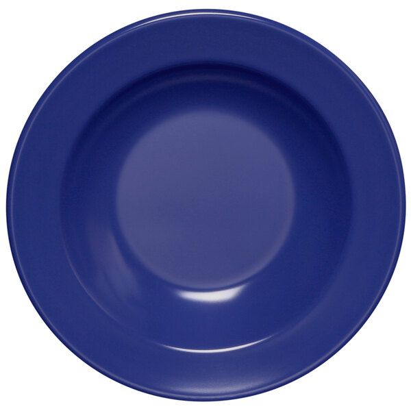 A blue Elite Global Solutions melamine bowl with a white background.