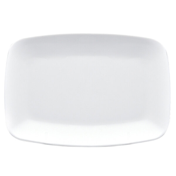 A white rectangular Elite Global Solutions platter with a white rim.