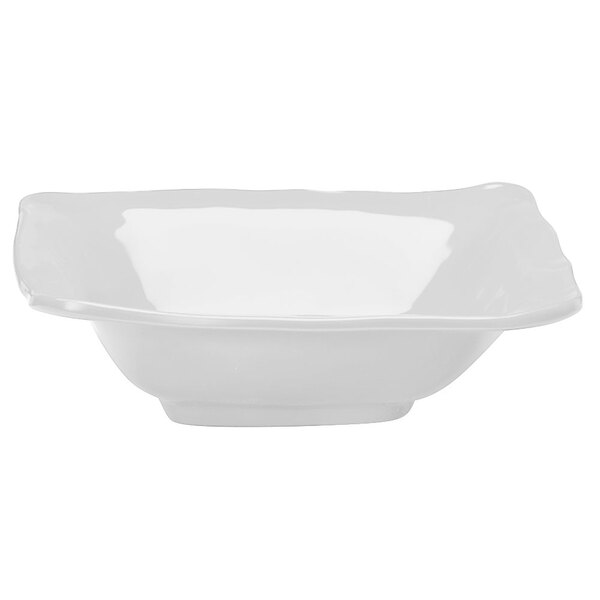 A white square melamine bowl.