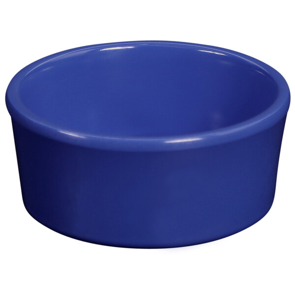 An Elite Global Solutions Rio Winter Purple ramekin. A blue bowl with a white background.