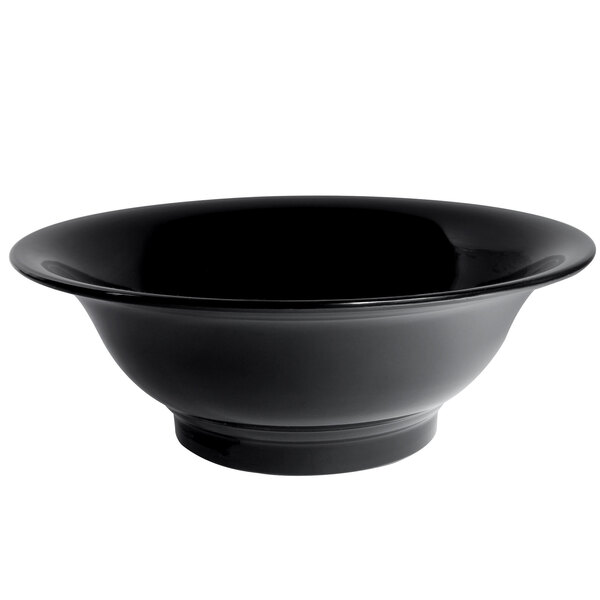 An Elite Global Solutions black melamine flared bowl.