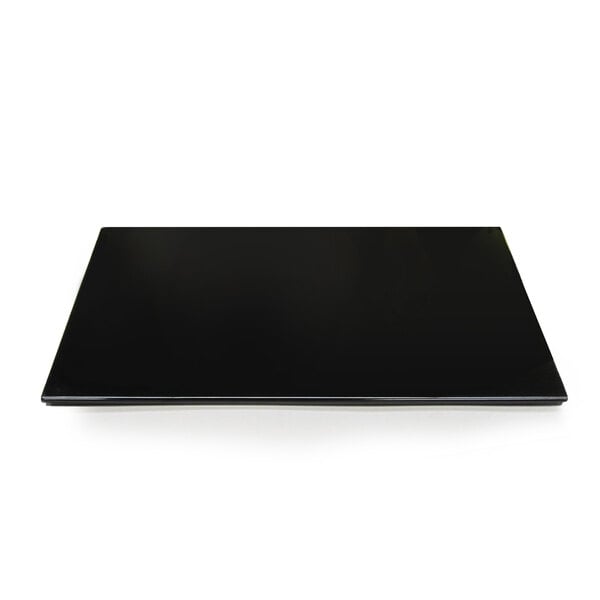 Elite Global Solutions M8155F Black Melamine Flat Tray with Feet - 15 3/4  x 7 3/4