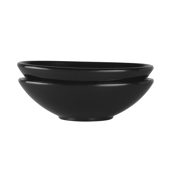 Elite Global Solutions M85 Moderne Black 16 oz. Small Oblong Bowl