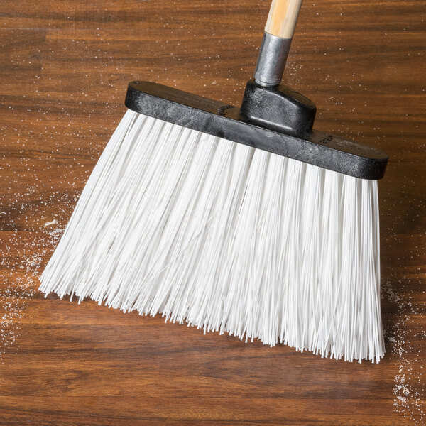 Carlisle 36868EC02 Duo-Sweep 12" Heavy Duty Angled Broom Head with White Unflagged Bristles