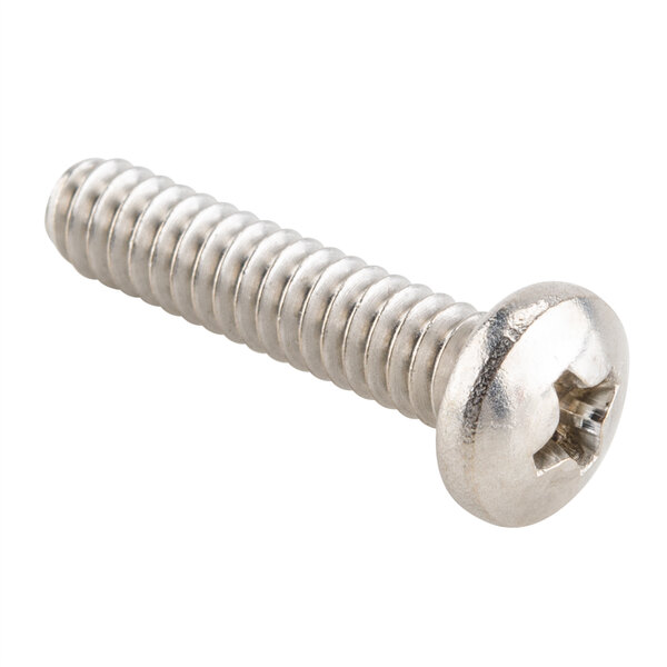 A close-up of a Nemco table stop screw on a white background.