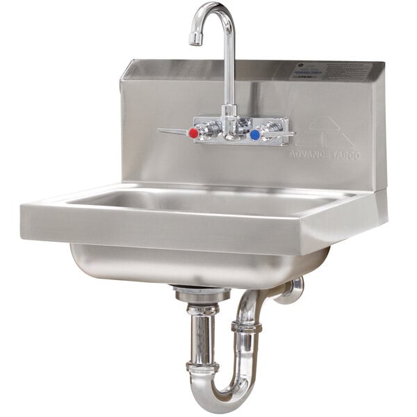 Advance Tabco 7-PS-54 Hand Sink with Splash Mounted Gooseneck Faucet - 17 1/4"