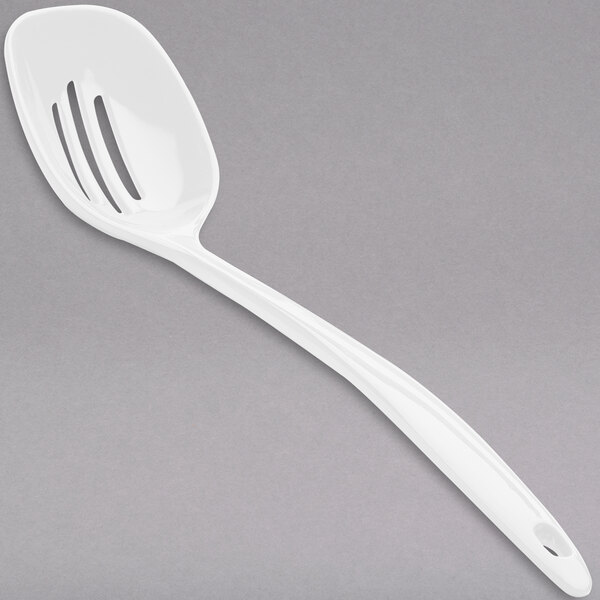 Elite Global Solutions MSP12SNW Display White 12" Slotted Spoon, 2 oz.