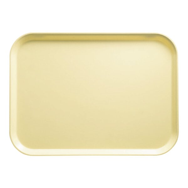 A yellow rectangular Cambro fiberglass tray.