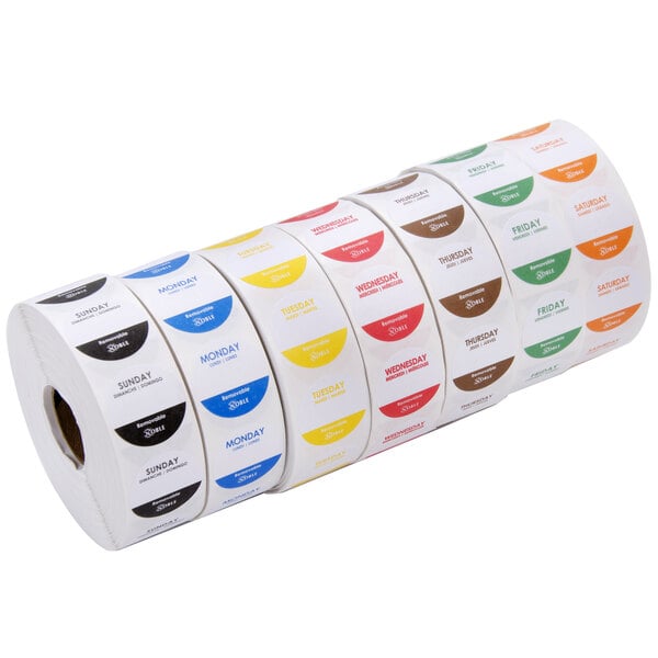 Noble Products 1 Removable Day of the Week Label Rolls