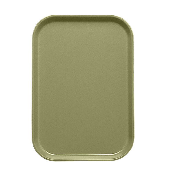 A green rectangular Cambro tray insert.