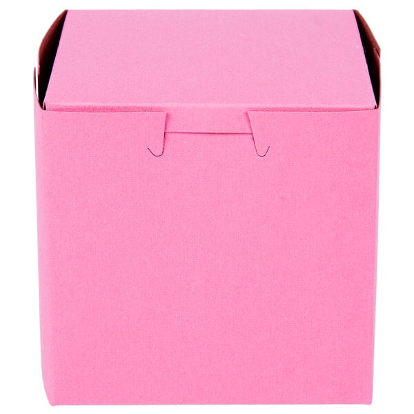 10 Pack Pink Bakery Box 4 In X 4 In X 4 In Cake Box 
