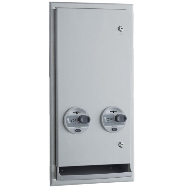 Bobrick B-3706 25 ClassicSeries Recessed or Semi-Recessed Napkin / Tampon Single Coin Vendor