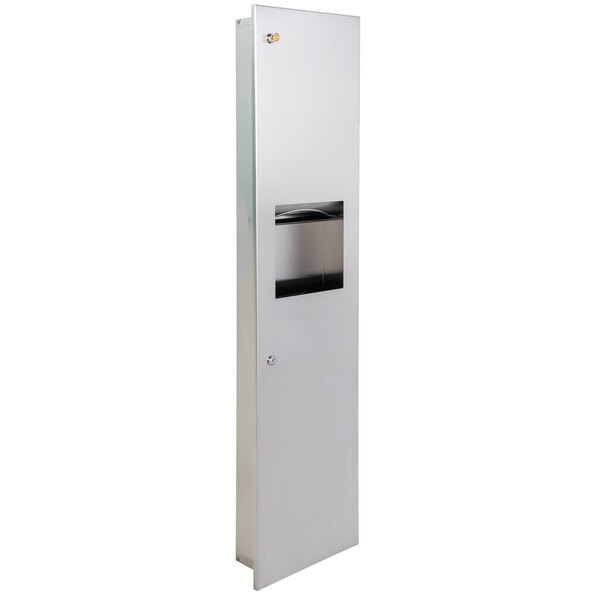 Bobrick B-38034 TrimLineSeries Recessed Rectangular Paper Towel Dispenser /  Waste Receptacle