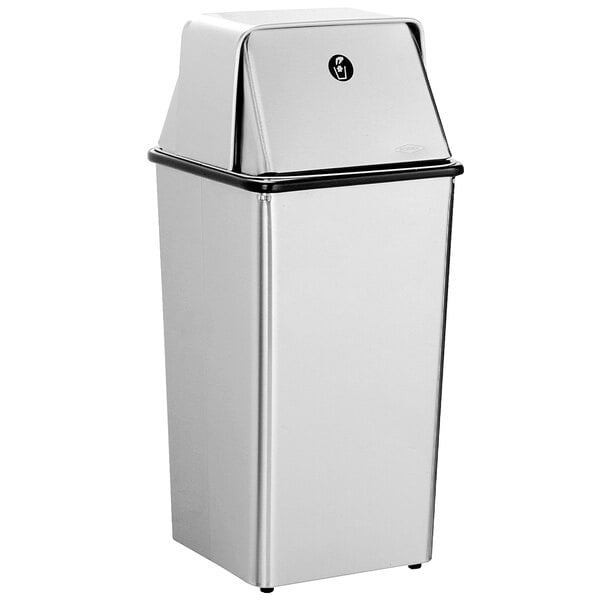 Bobrick B-2250 Floor Standing 13 Gallon Square Waste Receptacle with Top