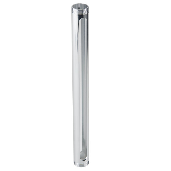 A silver tube with a hole.