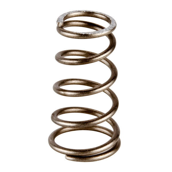 A Bunn metal faucet spring on a white background.
