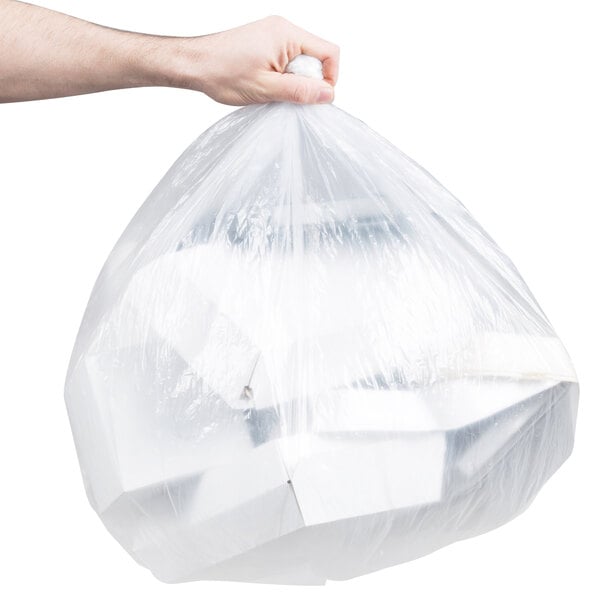 30 Gallon Trash Bags, Clear, Low Density - 250/Case