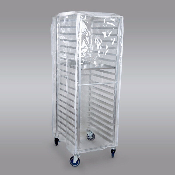 Plastic New Star Foodservice 36565 Commercial-Grade Sheet Pan/Bun Pan Rack Cover Clear 28 L x 23 W x 61 H 20-Tier 