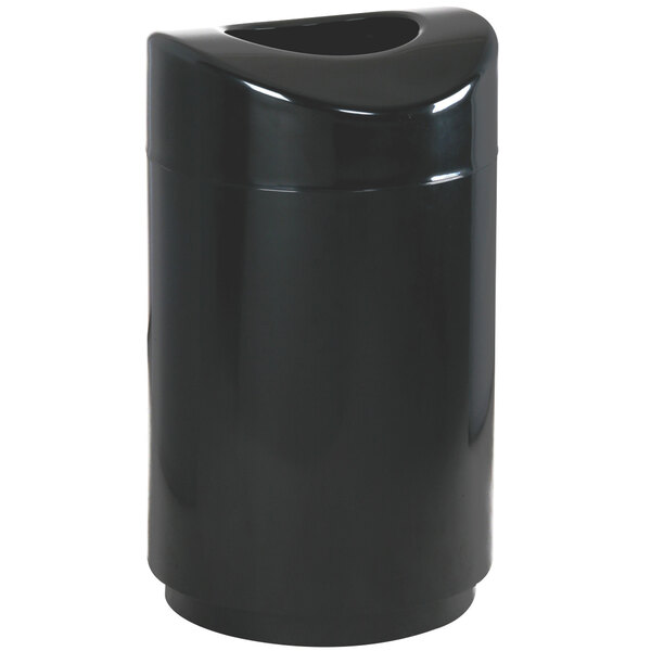 Rubbermaid FGR2030EPLBK Eclipse Black Round Open Top Steel Waste Receptacle with Rigid Plastic Liner 30 Gallon