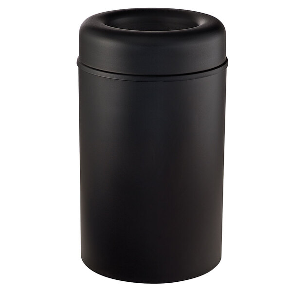 Rubbermaid FGAOT30BKPL Crowne Textured Black Round Open Top Waste Receptacle with Rigid Plastic Liner 30 Gallon