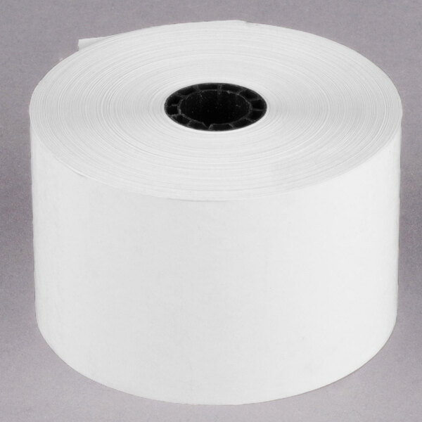 A roll of white Point Plus thermal paper.