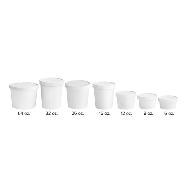 Choice 12 oz. Double Poly-Coated White Paper Food Cup with Vented Paper ...