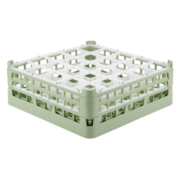 Vollrath 52711 Signature Full-Size Light Green 25-Compartment 5 11/16" Tall Glass Rack