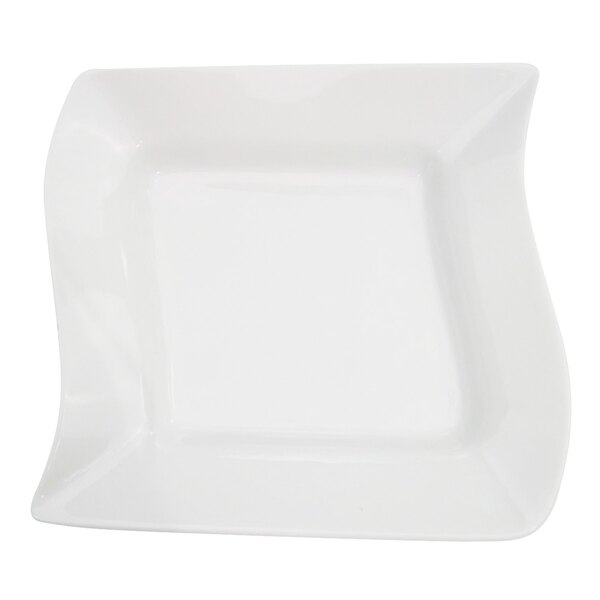 CAC MIA-3 Miami 8 1/2" Bone White Square Porcelain Soup Plate - 24/Case