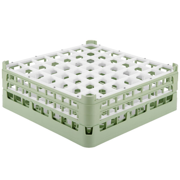 Vollrath 52723 Signature Full-Size Light Green 49-Compartment 5 11/16" Tall Glass Rack