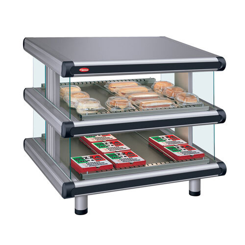 Hatco GR2SDS-54D Gray Granite Glo-Ray Designer 54" Slanted Double Shelf Merchandiser - 120/208V